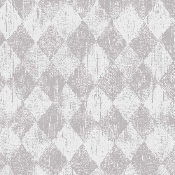 Manhattan Comfort Nottingham, Vinyl Harlequin In White And Silver Wallpaper, 205 In X 33 Ft = 56 Sq Ft Nottingham - main